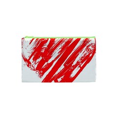 Valentines Day Heart Modern Red Polka Cosmetic Bag (xs)