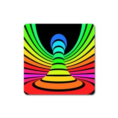 Twisted Motion Rainbow Colors Line Wave Chevron Waves Square Magnet