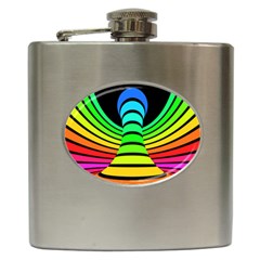 Twisted Motion Rainbow Colors Line Wave Chevron Waves Hip Flask (6 Oz) by Mariart