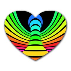 Twisted Motion Rainbow Colors Line Wave Chevron Waves Heart Mousepads