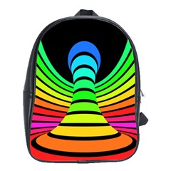 Twisted Motion Rainbow Colors Line Wave Chevron Waves School Bag (large)