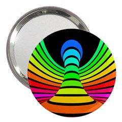 Twisted Motion Rainbow Colors Line Wave Chevron Waves 3  Handbag Mirrors by Mariart