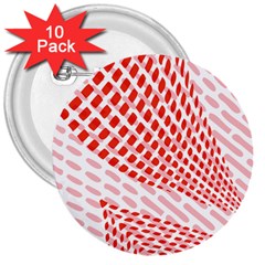 Waves Wave Learning Connection Polka Red Pink Chevron 3  Buttons (10 Pack) 