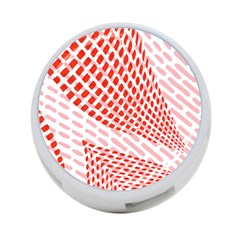 Waves Wave Learning Connection Polka Red Pink Chevron 4-port Usb Hub (one Side) by Mariart