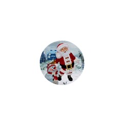 Funny Santa Claus With Snowman 1  Mini Magnets by FantasyWorld7