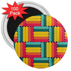 Soft Spheres Pattern 3  Magnets (100 Pack) by linceazul