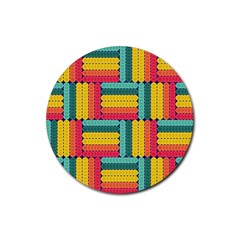 Soft Spheres Pattern Rubber Coaster (round)  by linceazul