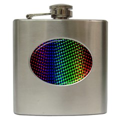 Digitally Created Halftone Dots Abstract Background Design Hip Flask (6 Oz) by Nexatart