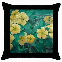 Yellow Flowers At Nature Throw Pillow Case (black) by dflcprints