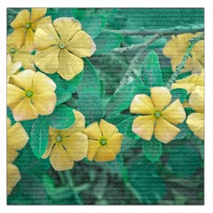 Yellow Flowers At Nature Large Satin Scarf (square) by dflcprints