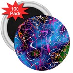 Background Chaos Mess Colorful 3  Magnets (100 pack) Front