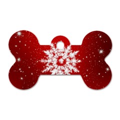 Background Christmas Star Dog Tag Bone (one Side)