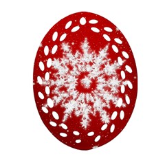 Background Christmas Star Oval Filigree Ornament (two Sides) by Nexatart