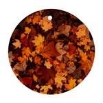 Fall Foliage Autumn Leaves October Ornament (Round) Front