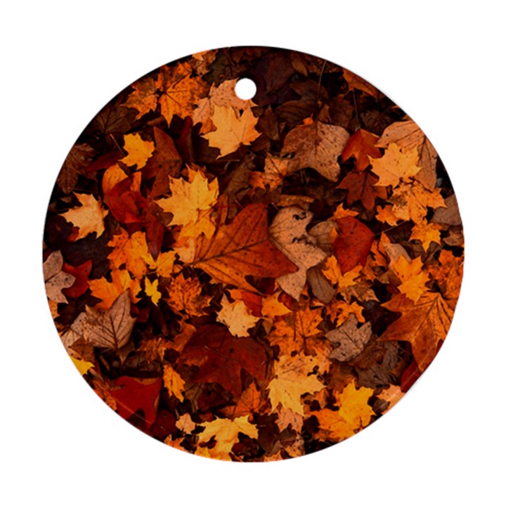 Fall Foliage Autumn Leaves October Ornament (Round)