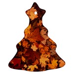 Fall Foliage Autumn Leaves October Christmas Tree Ornament (Two Sides) Back