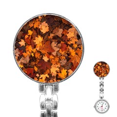 Fall Foliage Autumn Leaves October Stainless Steel Nurses Watch by Nexatart