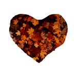 Fall Foliage Autumn Leaves October Standard 16  Premium Flano Heart Shape Cushions Front