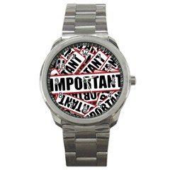 Important Stamp Imprint Sport Metal Watch by Nexatart