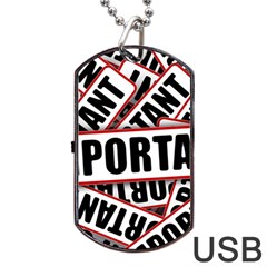 Important Stamp Imprint Dog Tag Usb Flash (one Side) by Nexatart