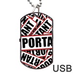 Important Stamp Imprint Dog Tag USB Flash (Two Sides) Front