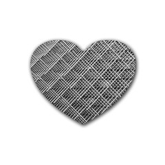Grid Wire Mesh Stainless Rods Rubber Coaster (heart)  by Nexatart