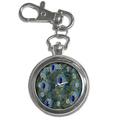 Peacock Feathers Blue Bird Nature Key Chain Watches by Nexatart