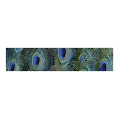 Peacock Feathers Blue Bird Nature Velvet Scrunchie by Nexatart