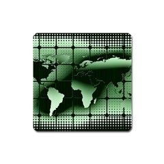 Matrix Earth Global International Square Magnet by Nexatart