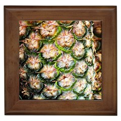 Pineapple Texture Macro Pattern Framed Tiles by Nexatart