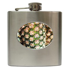 Pineapple Texture Macro Pattern Hip Flask (6 Oz) by Nexatart