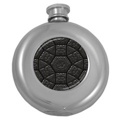 Tile Emboss Luxury Artwork Depth Round Hip Flask (5 Oz) by Nexatart