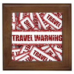 Travel Warning Shield Stamp Framed Tiles