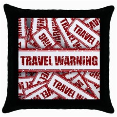 Travel Warning Shield Stamp Throw Pillow Case (Black)