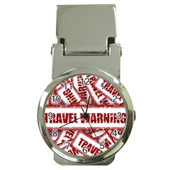 Travel Warning Shield Stamp Money Clip Watches