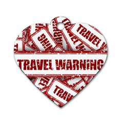 Travel Warning Shield Stamp Dog Tag Heart (One Side)