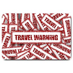 Travel Warning Shield Stamp Large Doormat 