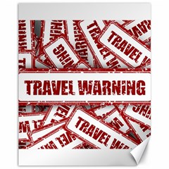 Travel Warning Shield Stamp Canvas 11  x 14  