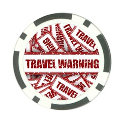 Travel Warning Shield Stamp Poker Chip Card Guard