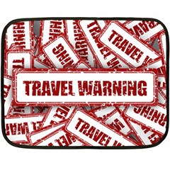 Travel Warning Shield Stamp Fleece Blanket (Mini)