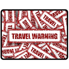 Travel Warning Shield Stamp Fleece Blanket (Large) 