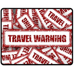 Travel Warning Shield Stamp Fleece Blanket (Medium) 