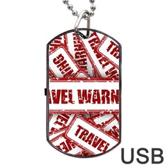 Travel Warning Shield Stamp Dog Tag USB Flash (One Side)