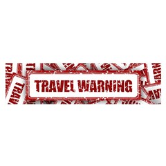 Travel Warning Shield Stamp Satin Scarf (Oblong)