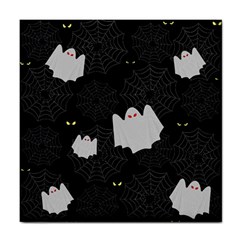 Spider Web And Ghosts Pattern Tile Coasters by Valentinaart