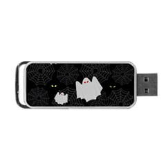 Spider Web And Ghosts Pattern Portable Usb Flash (two Sides) by Valentinaart