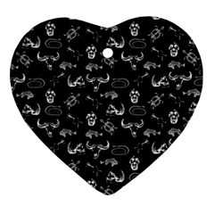 Skeleton Pattern Ornament (heart) by Valentinaart