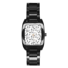 Skeleton Pattern Stainless Steel Barrel Watch by Valentinaart