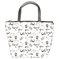 Skeleton Pattern Bucket Bags by Valentinaart