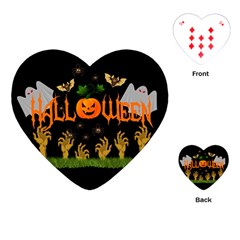 Halloween Playing Cards (heart)  by Valentinaart